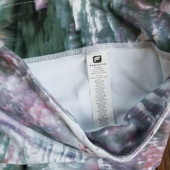 White Watercolor Print Leggings - Picture 4 of 5